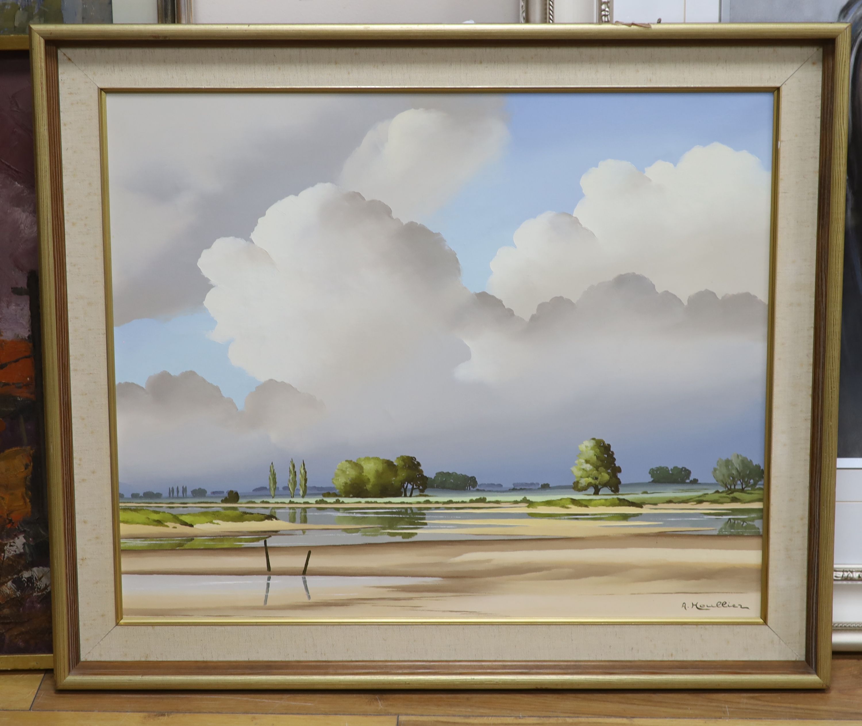 Alexander Houllier (1969-),oil on canvas, La Loire, signed, 52 x 64cm